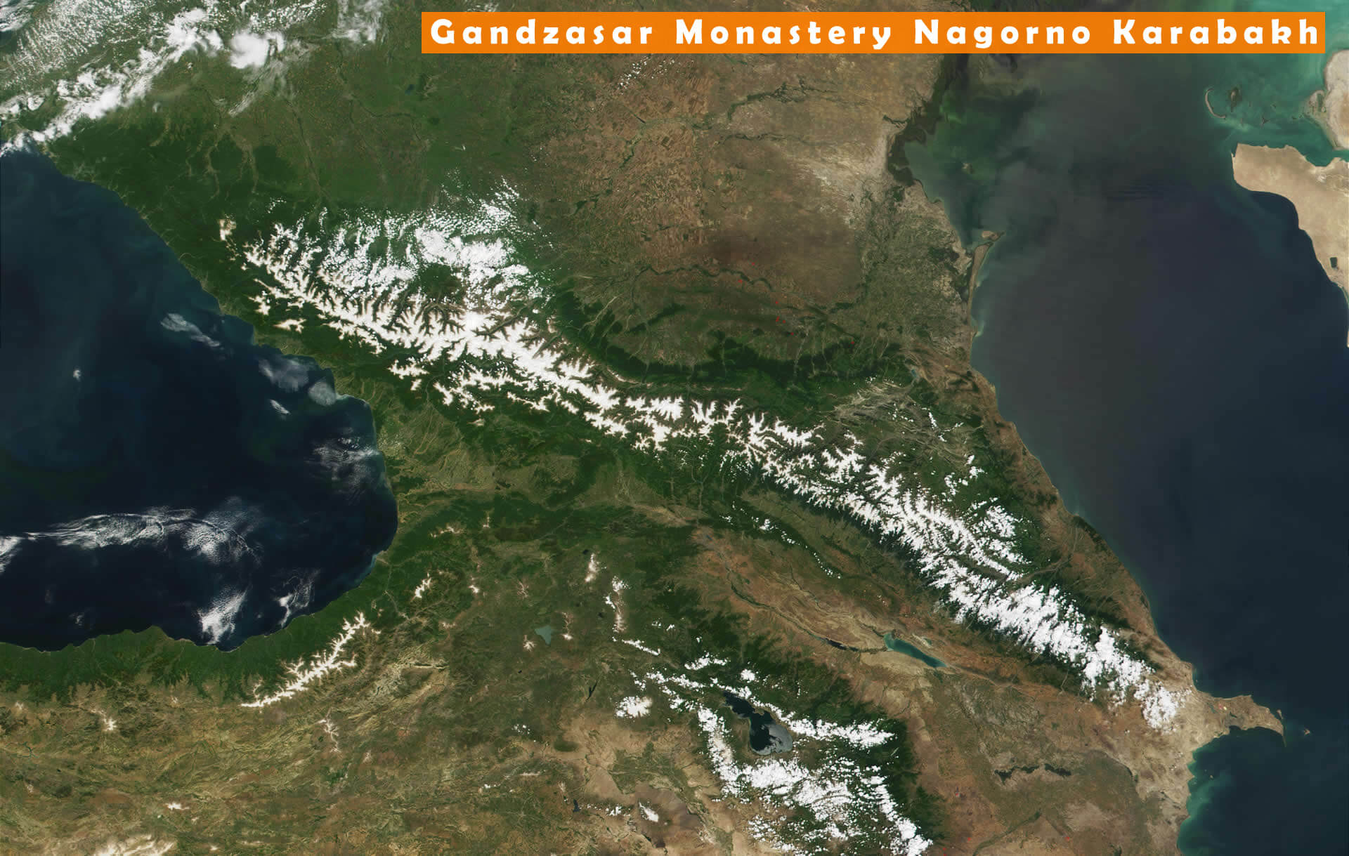 Haut Karabakh Caucase Satellite Carte